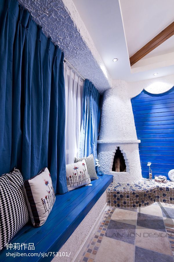 25万元复式120平米装修案例·效果图  圣托里尼的阳光-15