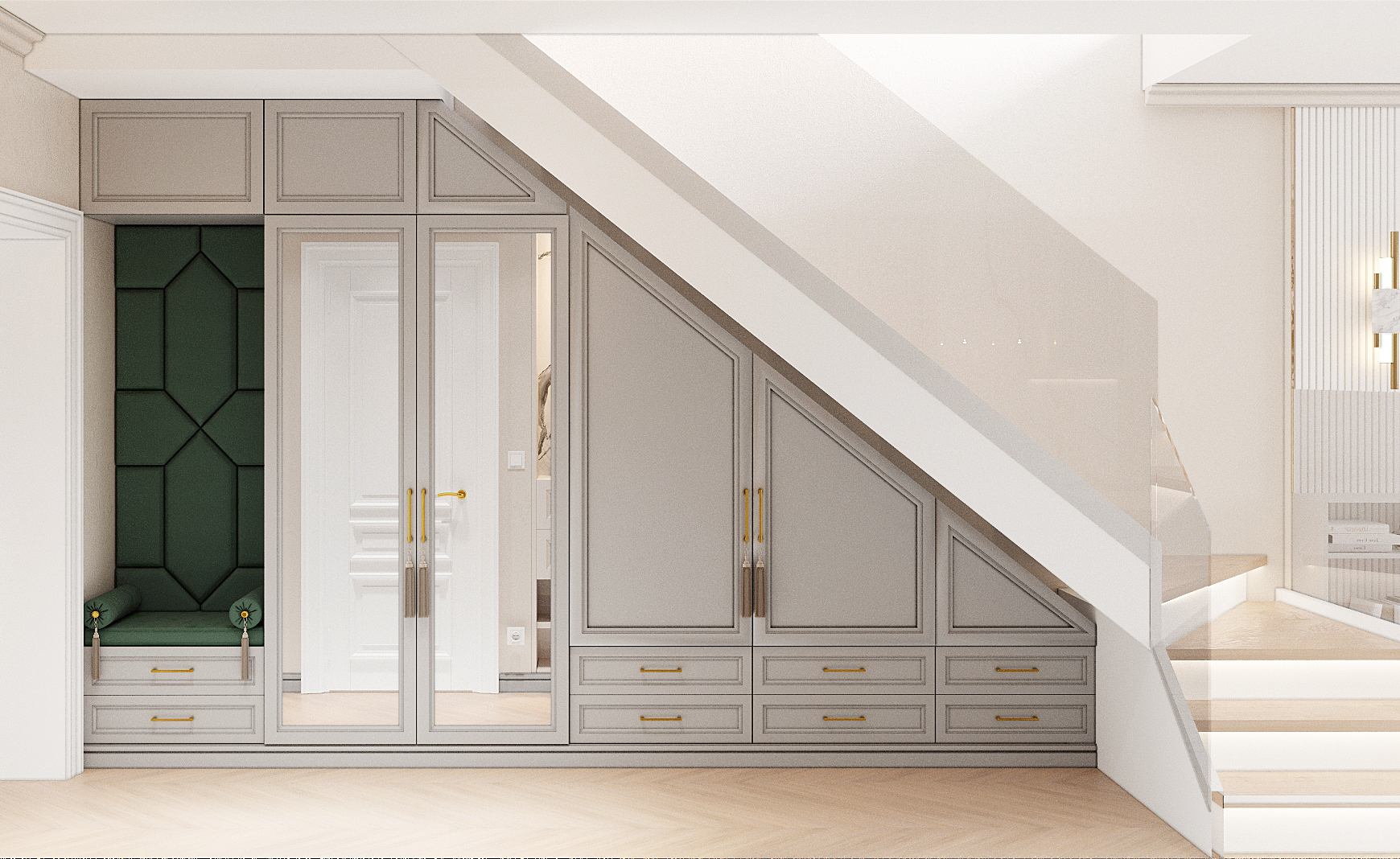 Двухуровневая квартира в классике-8