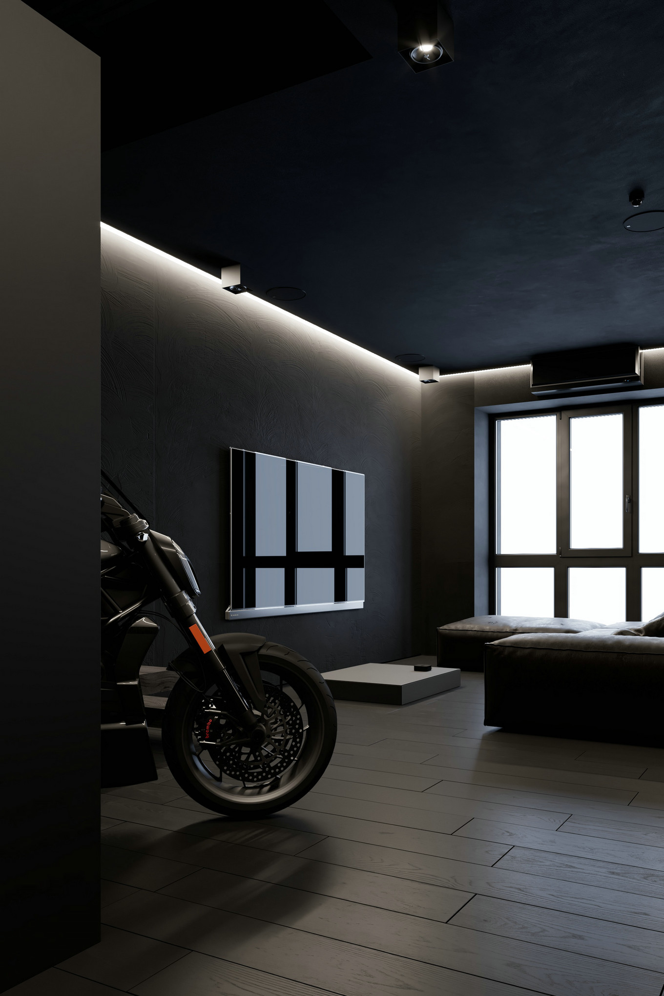 高级黑+工业风,帅气而个性的生活居所-32