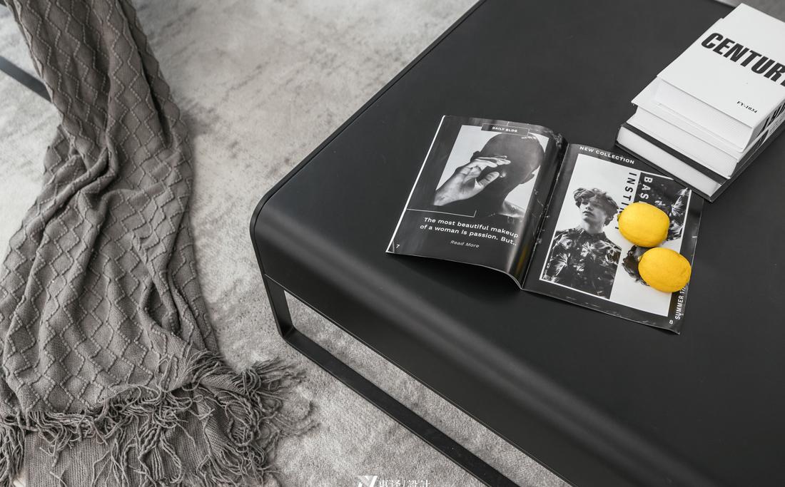 平层高级黑白灰+暖橙色室内设计丨惠译设计工作室-12