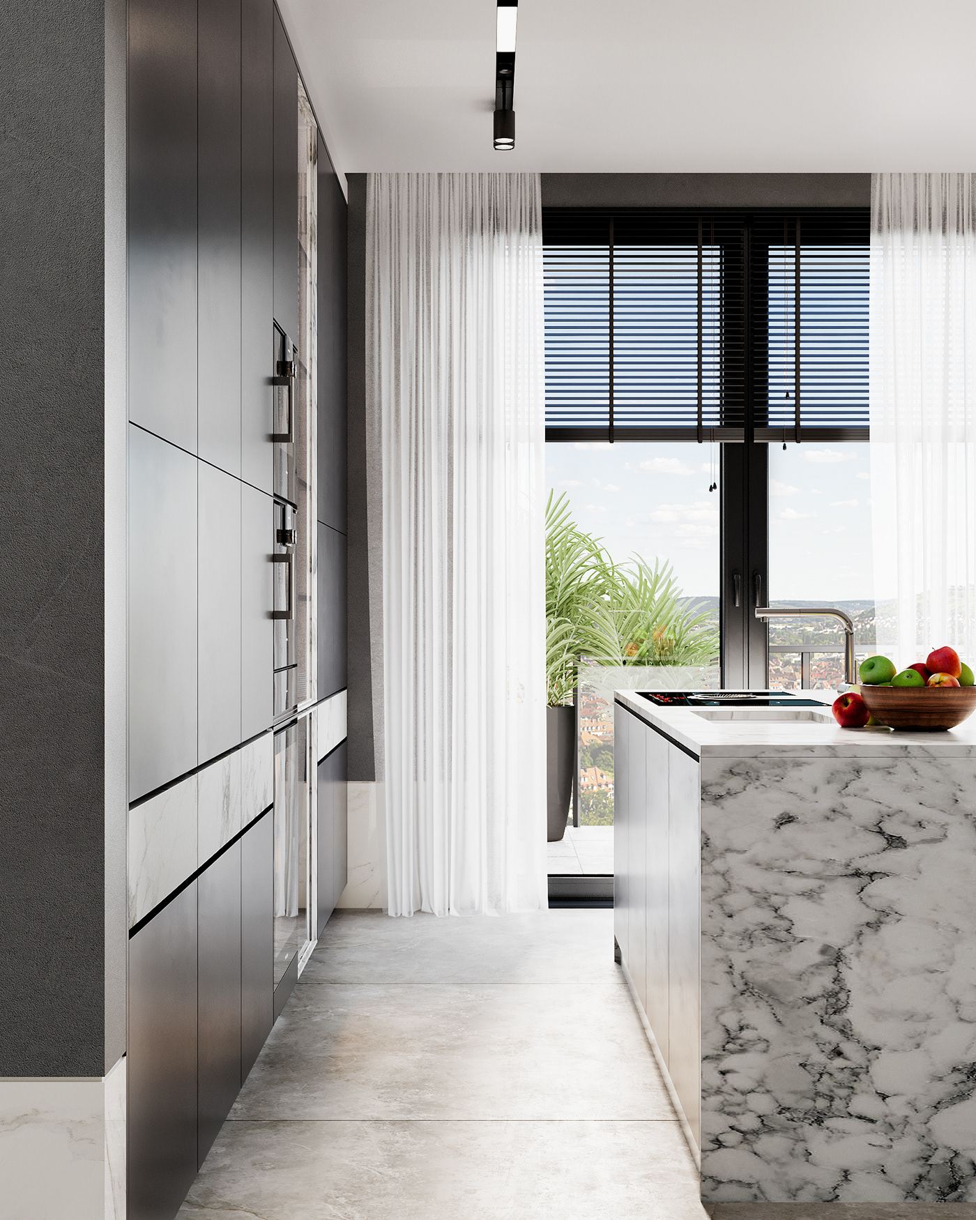 低饱和度的空间感，170㎡现代极简风魅力-5