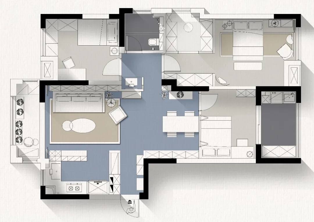 中古风三居室设计丨中国合肥丨麻吉空间联合设计机构-10