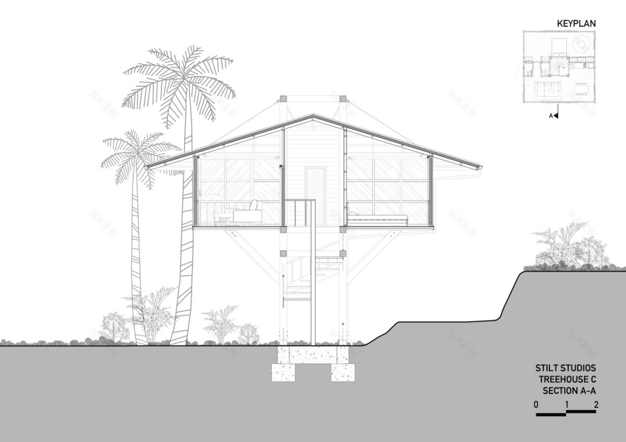印度尼西亚木制 C 树屋丨高跷工作室-39