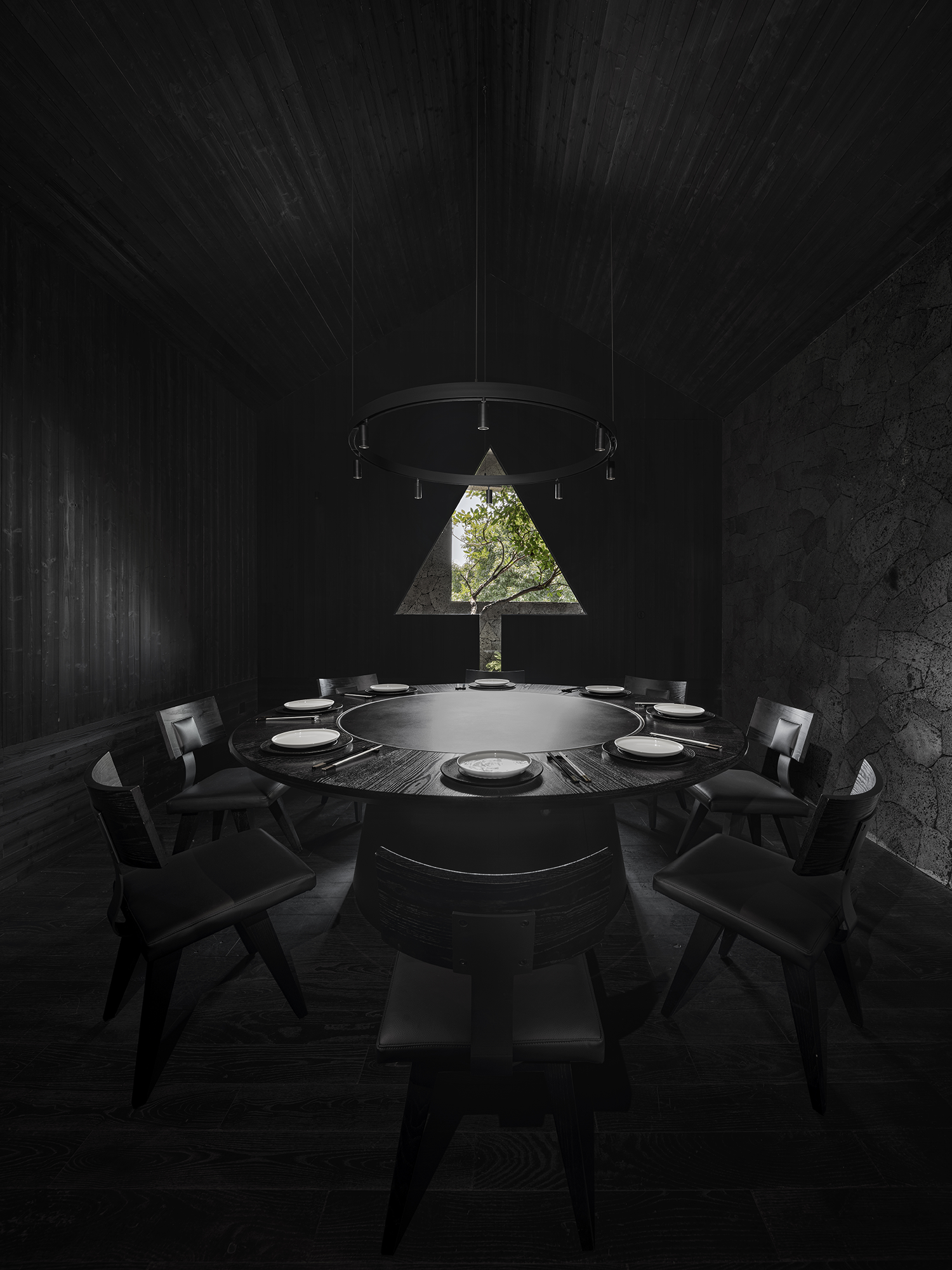 田间之上中国湘菜馆丨中国广州丨黑白木设计-45