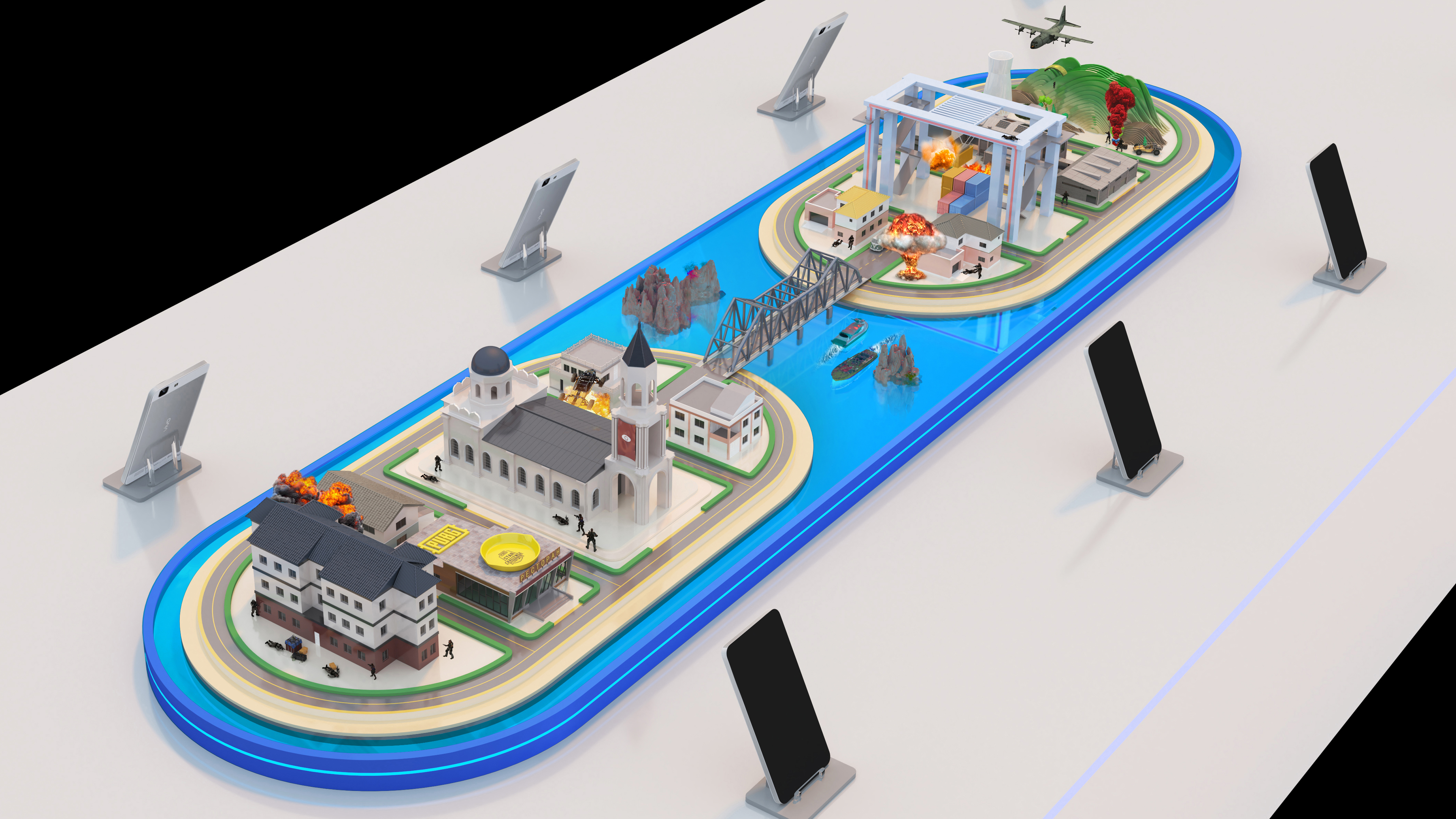 VIVO+PUBG 游戏沙盘展示设计 大匠几何创意-7