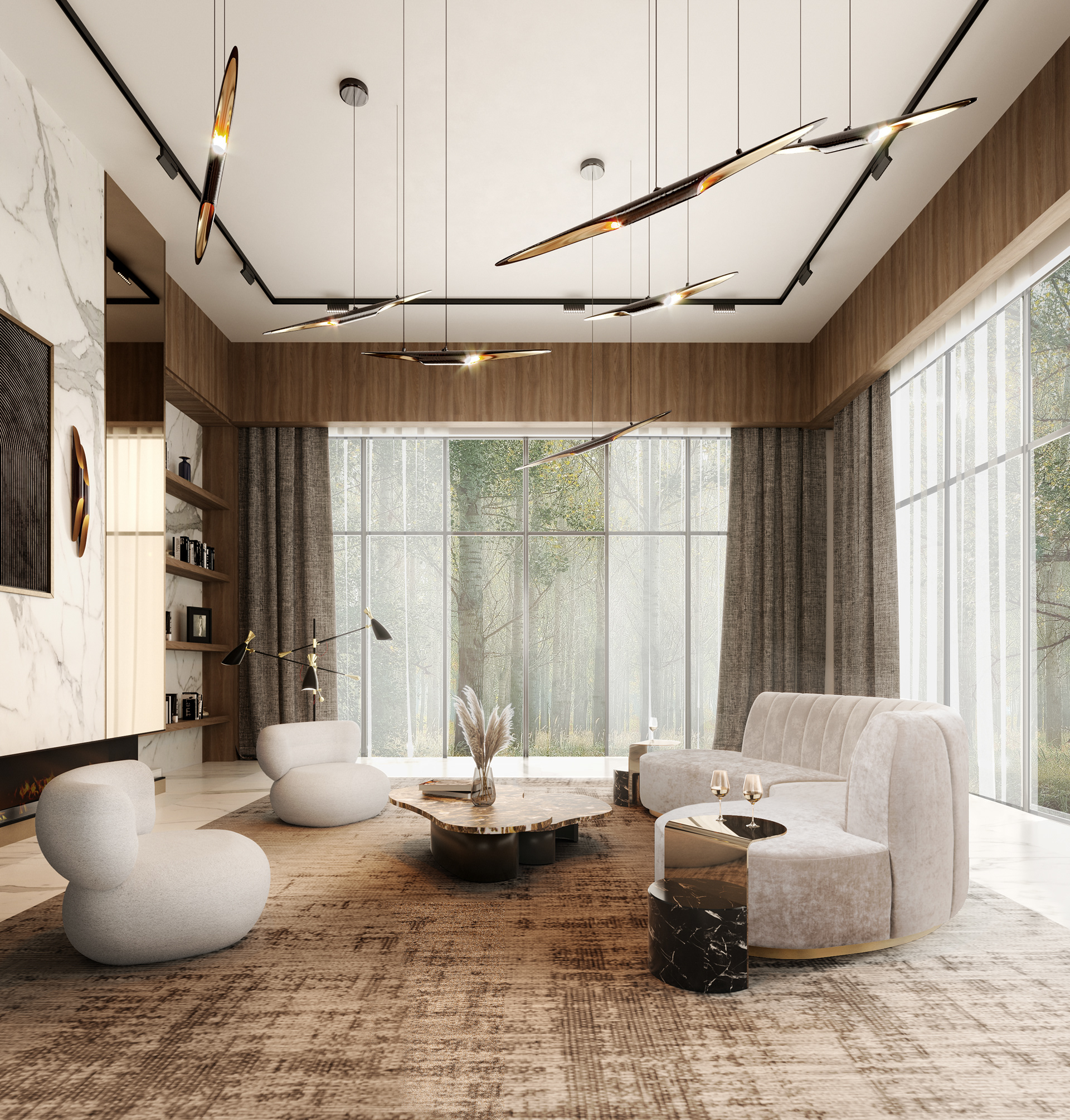 意大利豪华森林住宅设计丨Ashley Gadeova-13