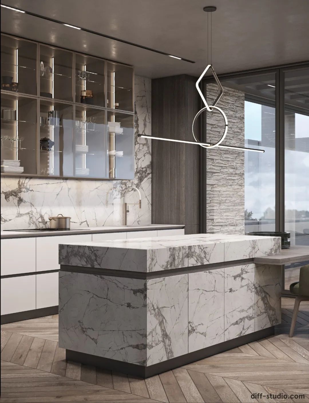 乌克兰基辅 1600㎡新古典奢华大宅丨Diff.Studio-13