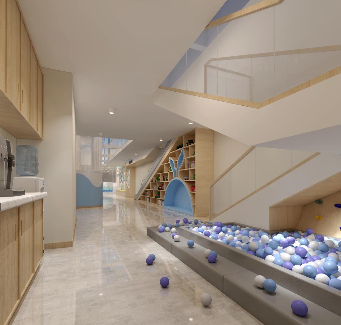 蓝鲸彩虹童游亲子游泳馆设计案例-6
