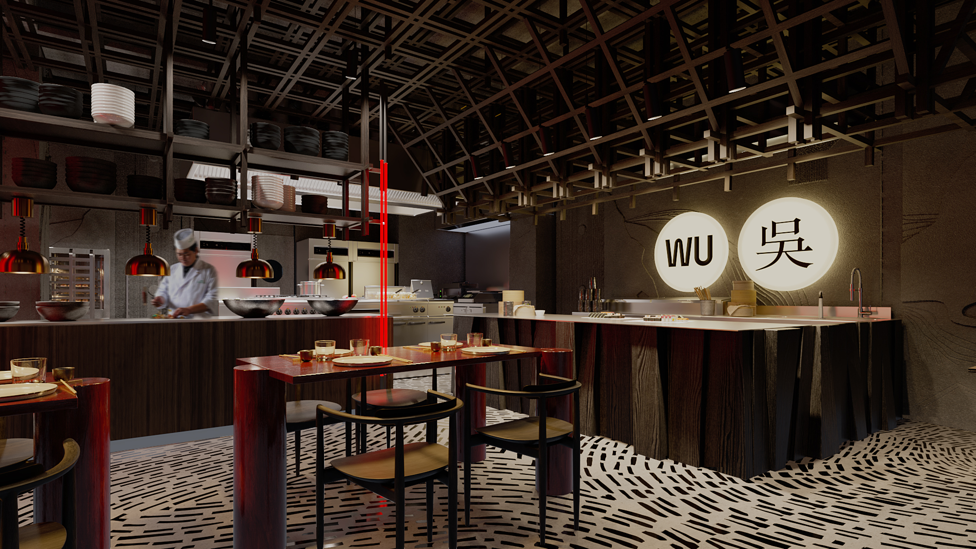 “WU” Pan Asian Restaurant（“WU”泛亚餐厅）丨electric architect-7