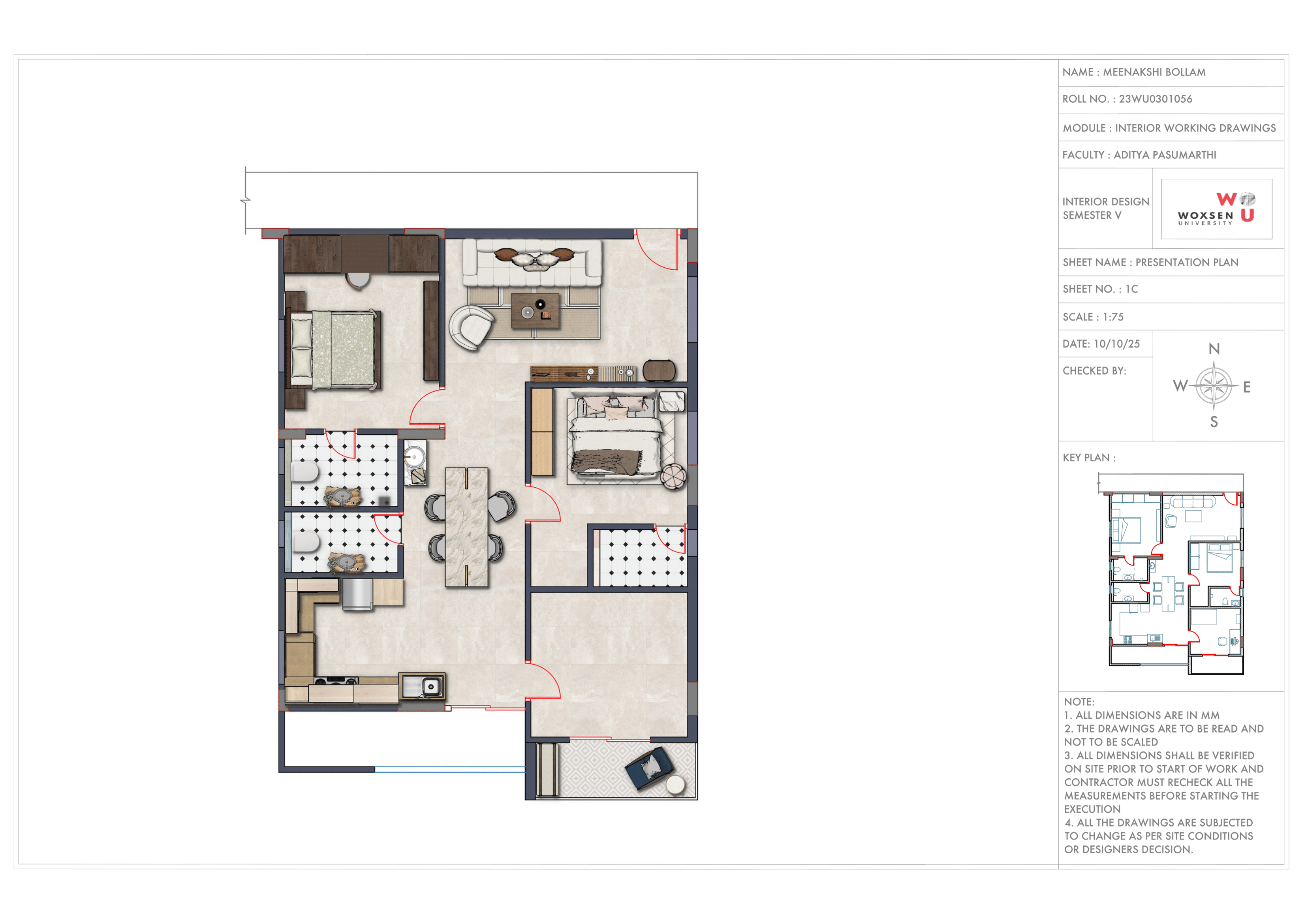 Interior Working Drawings - 2BHK Home-5