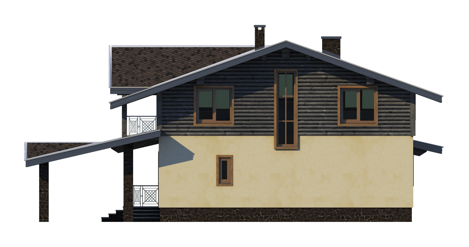 Проект мансардного дома с террасой «КМ-49» - Antei.by-8