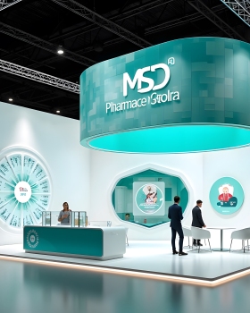 MSD booth design generated by Flux AI.