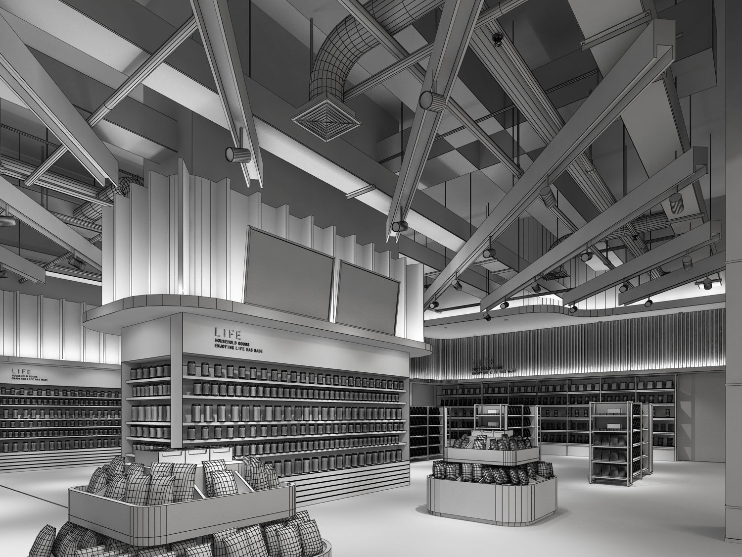 Supermarket interior design of in shanghai 3D model-8
