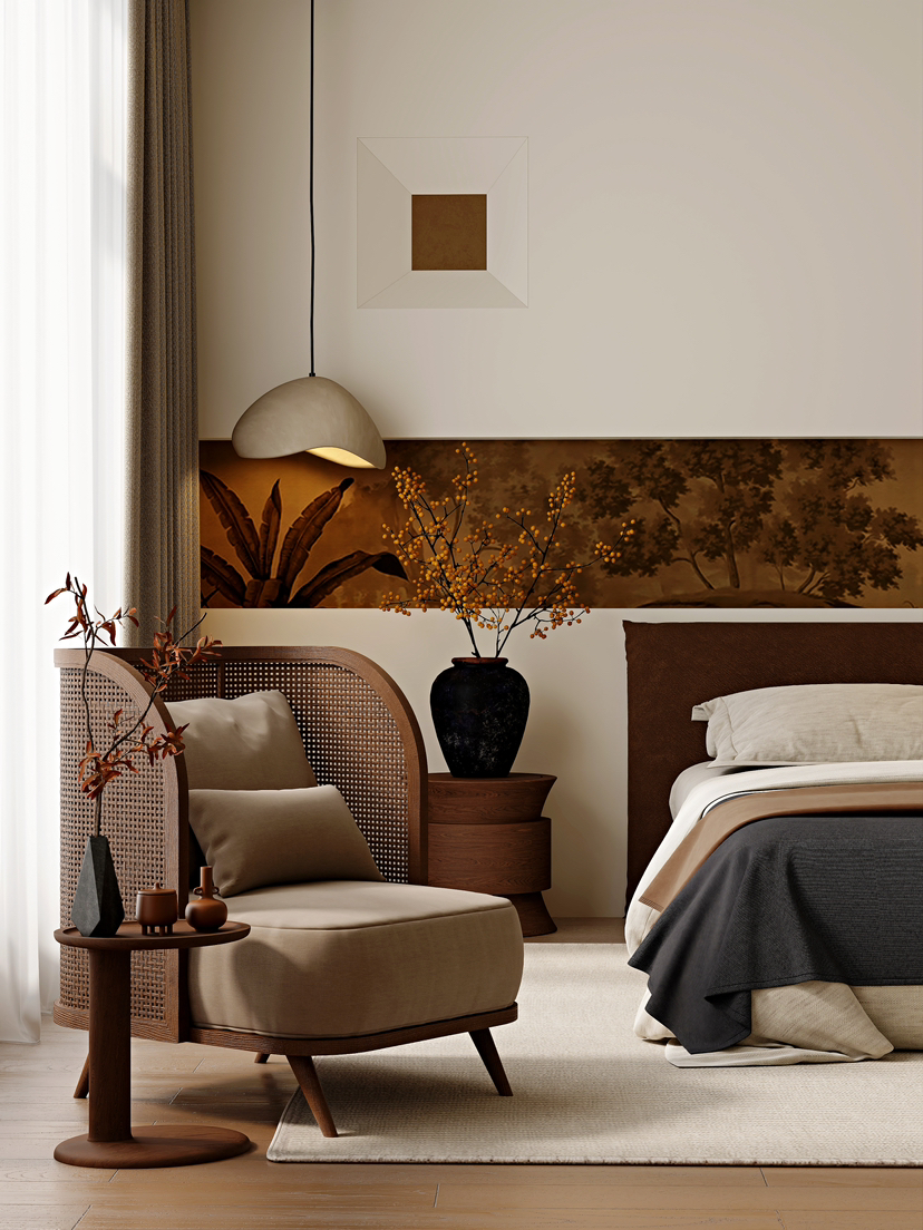 东方美学/侘寂风卧室-8