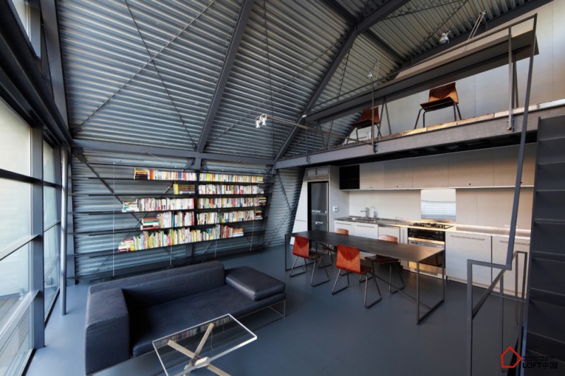 豪华别墅 现代风格东京LOFT风格钢结构公寓-11