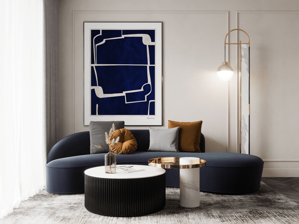 蓝色+白色 构造凉爽舒适的住宅空间-0