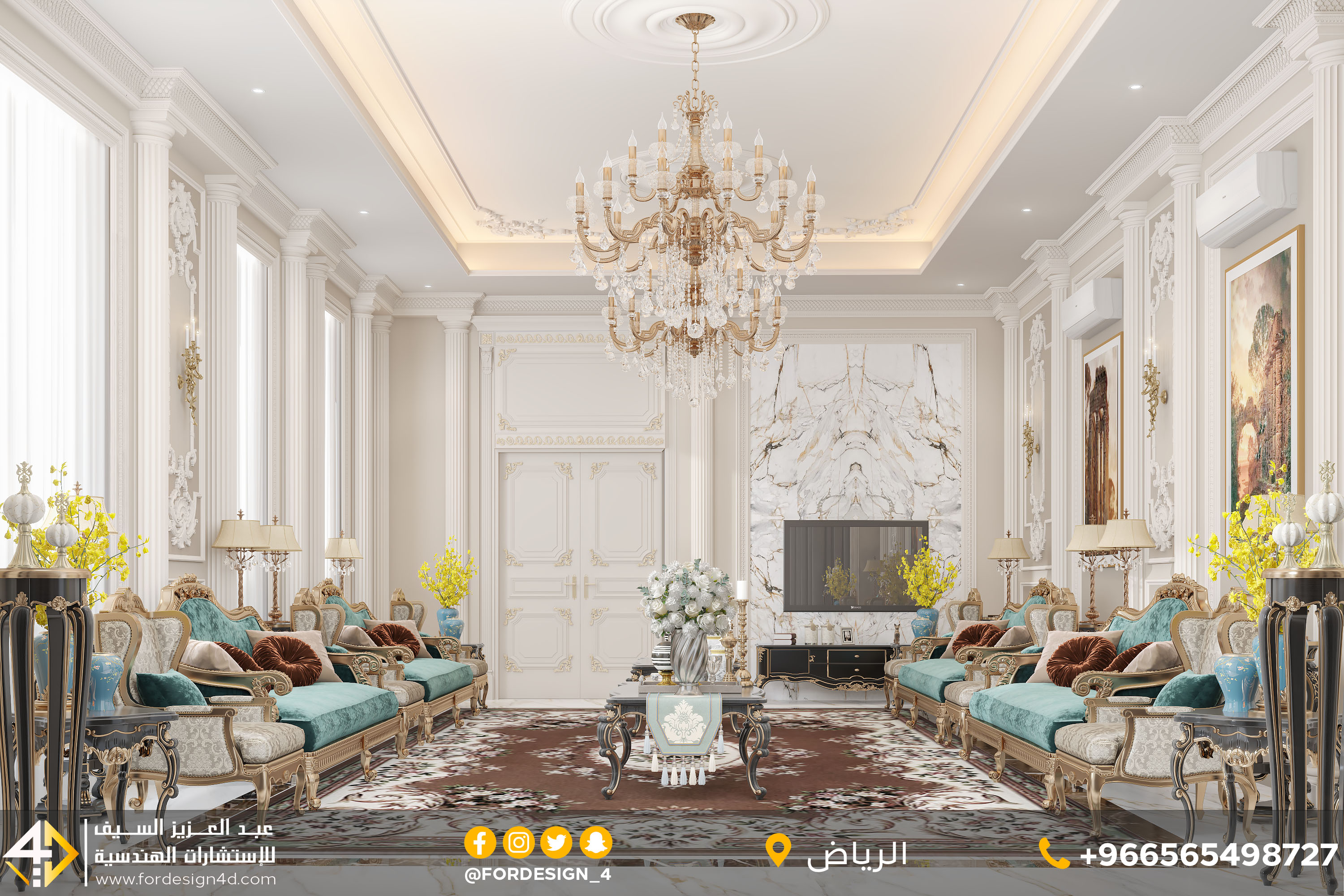 Classic Men majlis in villa in KSA-3