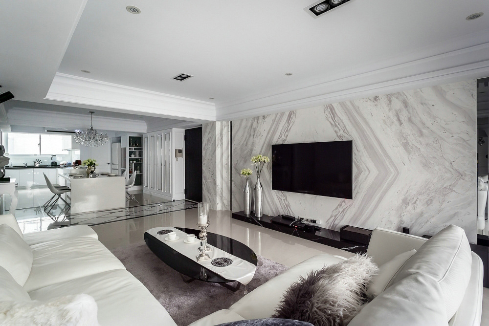 丰越设计打造现代原木金属风格样板间-4