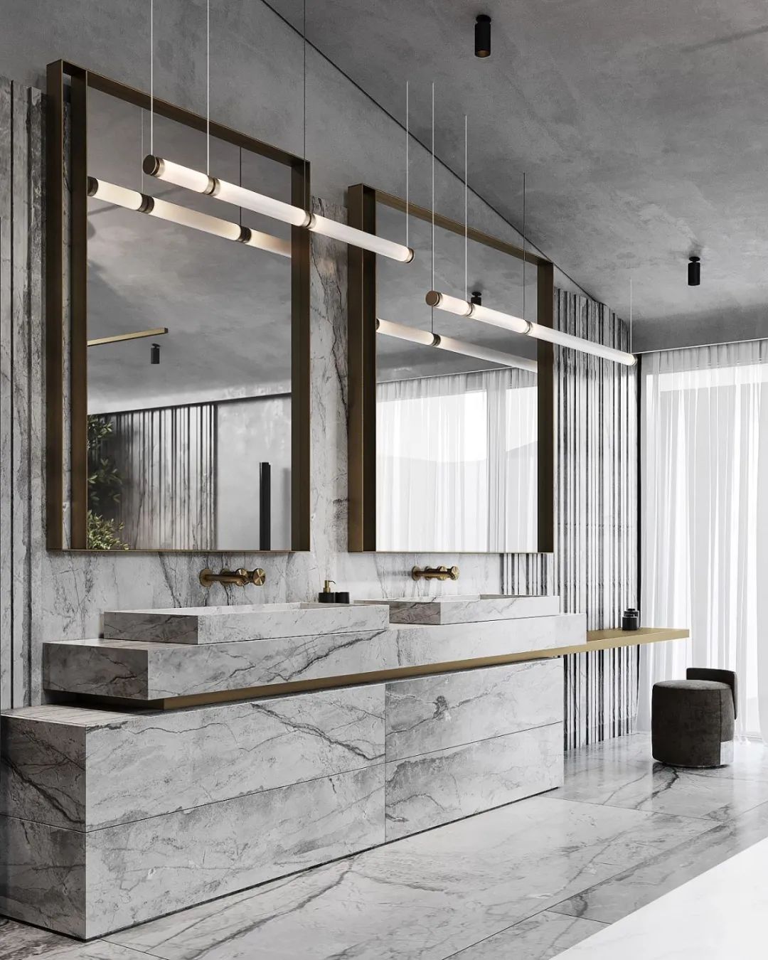 灰色奢华 · 1300㎡大宅设计丨IQOSA Architect-52