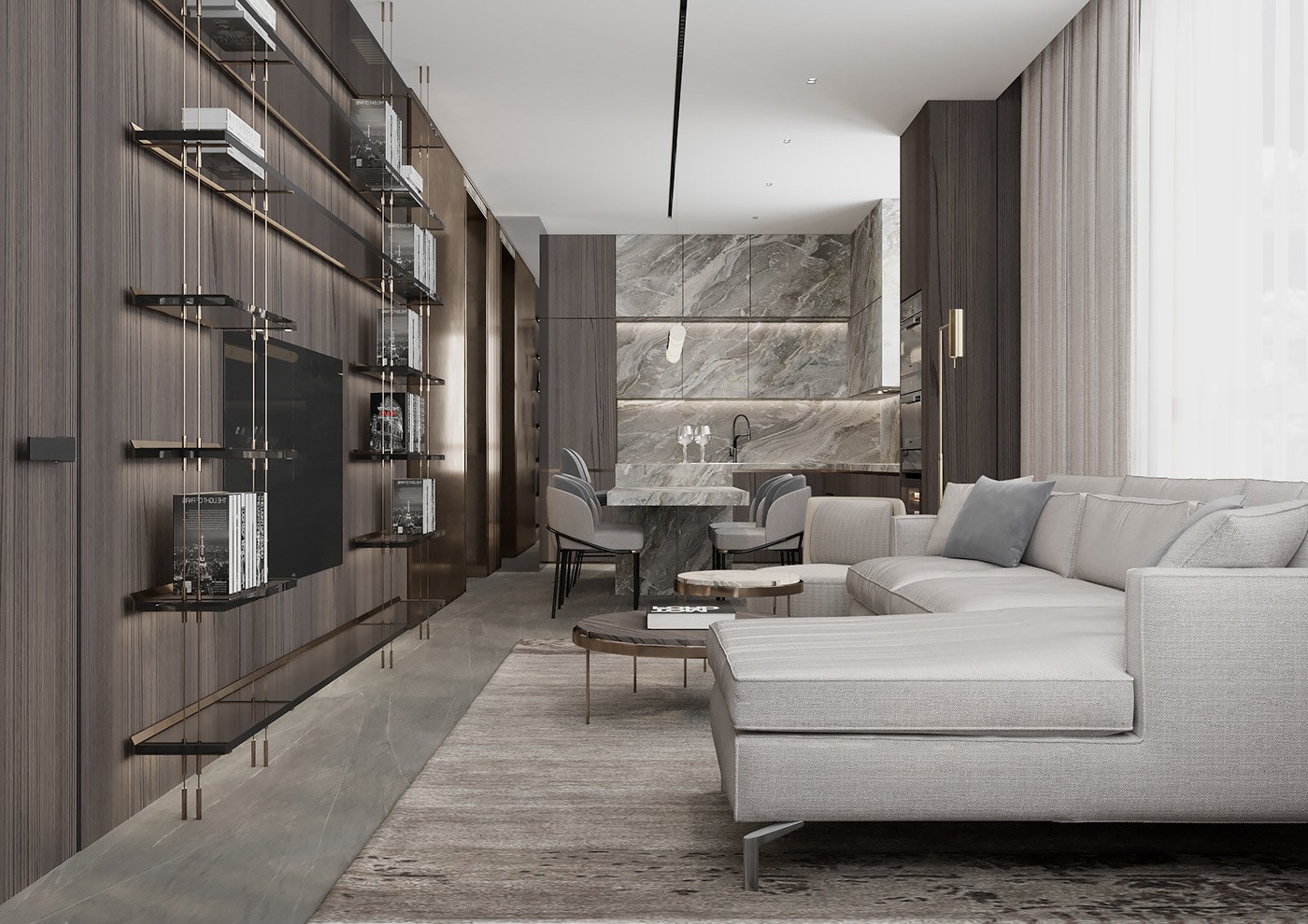 原木与灰色 打造出精致舒适的住宅-1