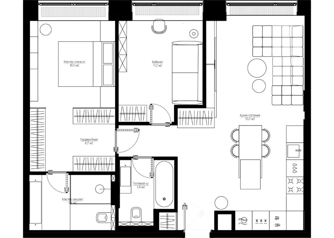 72㎡极简优雅公寓设计丨Quadro Room-6