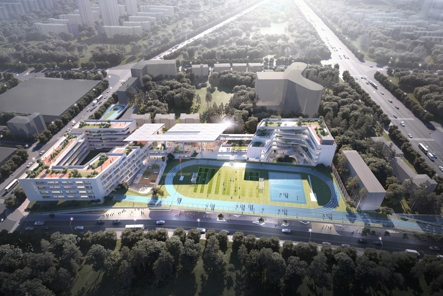 深圳宝安沙井街道东塘旧村九年一贯制学校SU模型-1