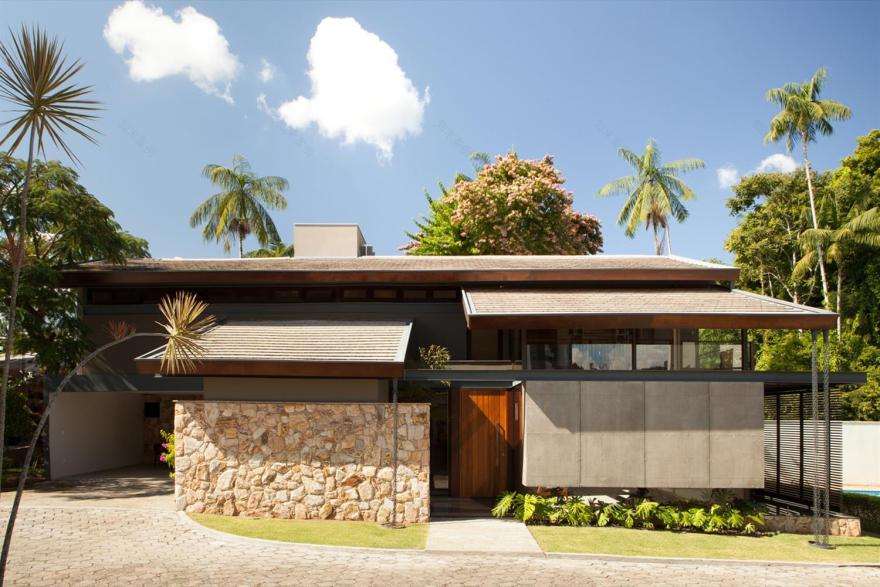 巴西混合材质现代住宅-1