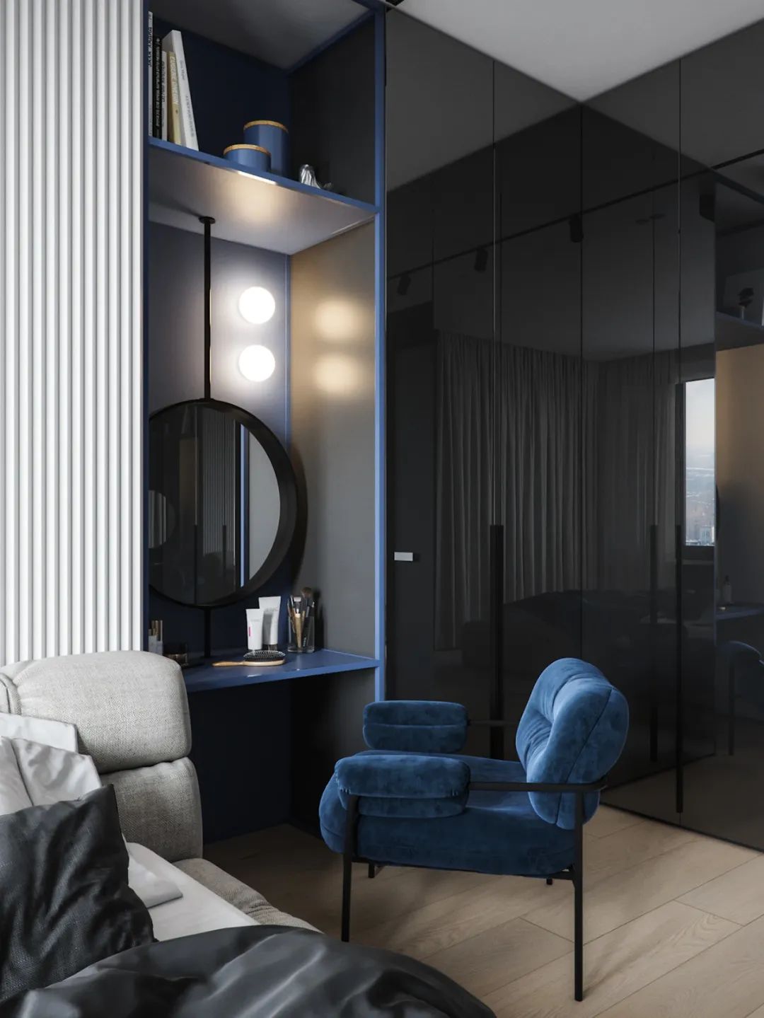 TSAUNYA 工作室现代住宅设计 | 灰木色系蓝色打造精致生活空间-18