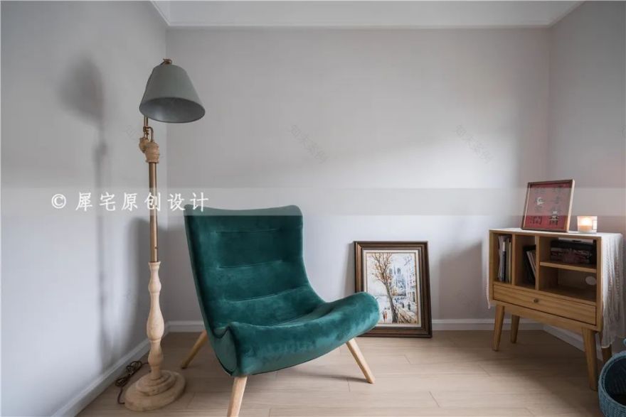 蓝白色调打造温馨美式风,70 平小宅变身多功能空间-69