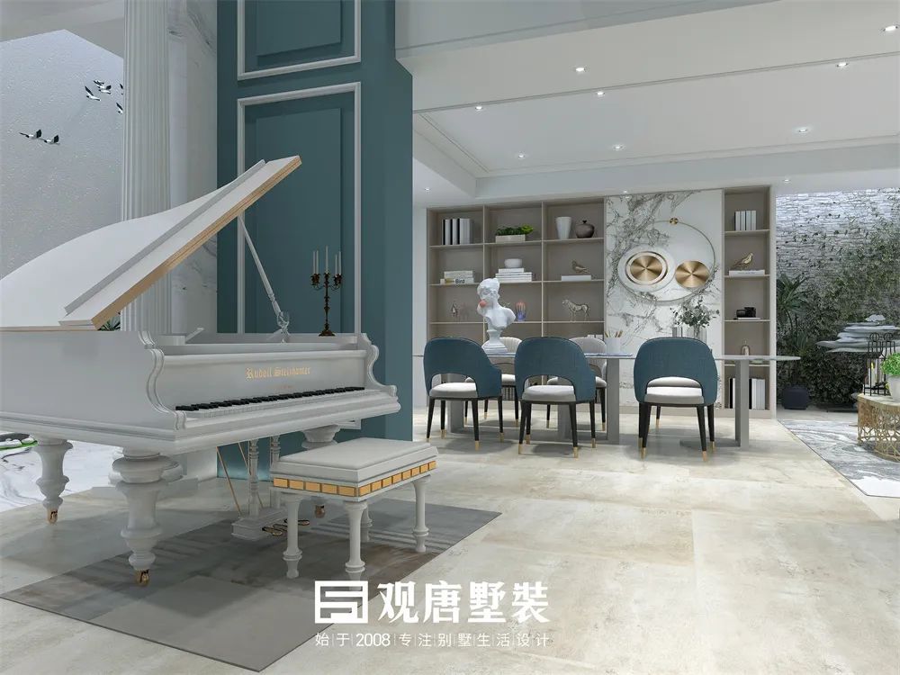 观唐墅装 | 大华紫郡380㎡现代风格，灵动空间让生活更有情趣！-21