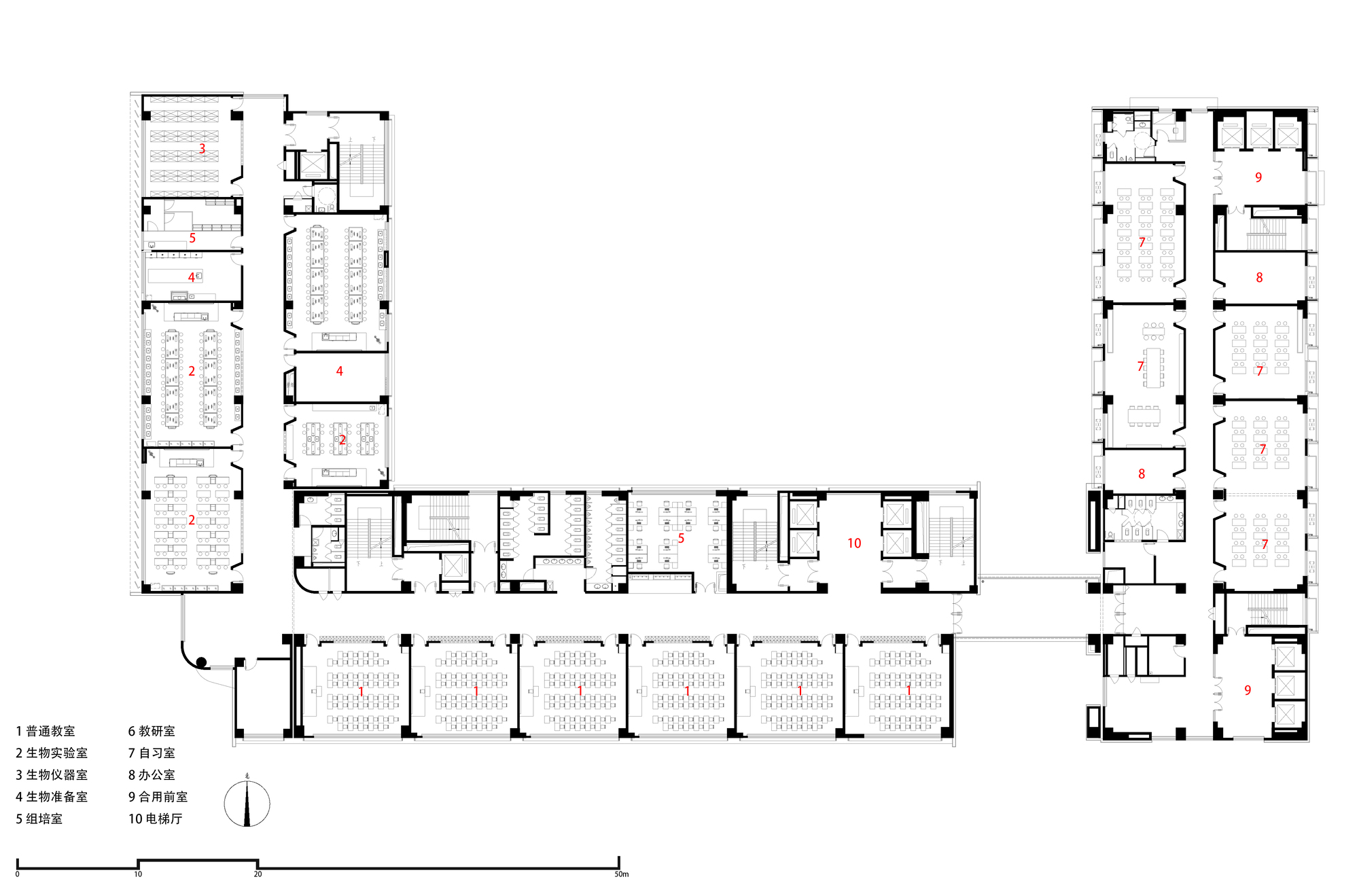 西安高新一中扩建及社会共享停车场丨中国西安丨中国西南建筑设计研究院曲培青工作室-73