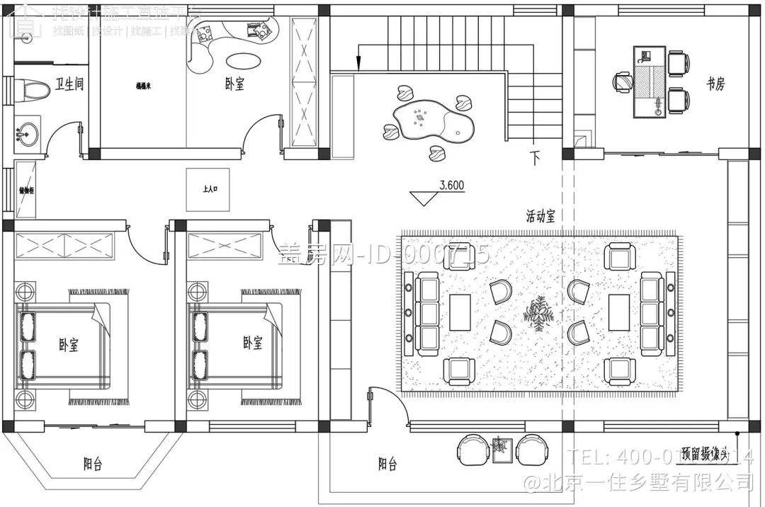 【设计师案例】土建参考造价56万，面宽15.8m×进深10.1m山东枣庄二层新中式别墅-20