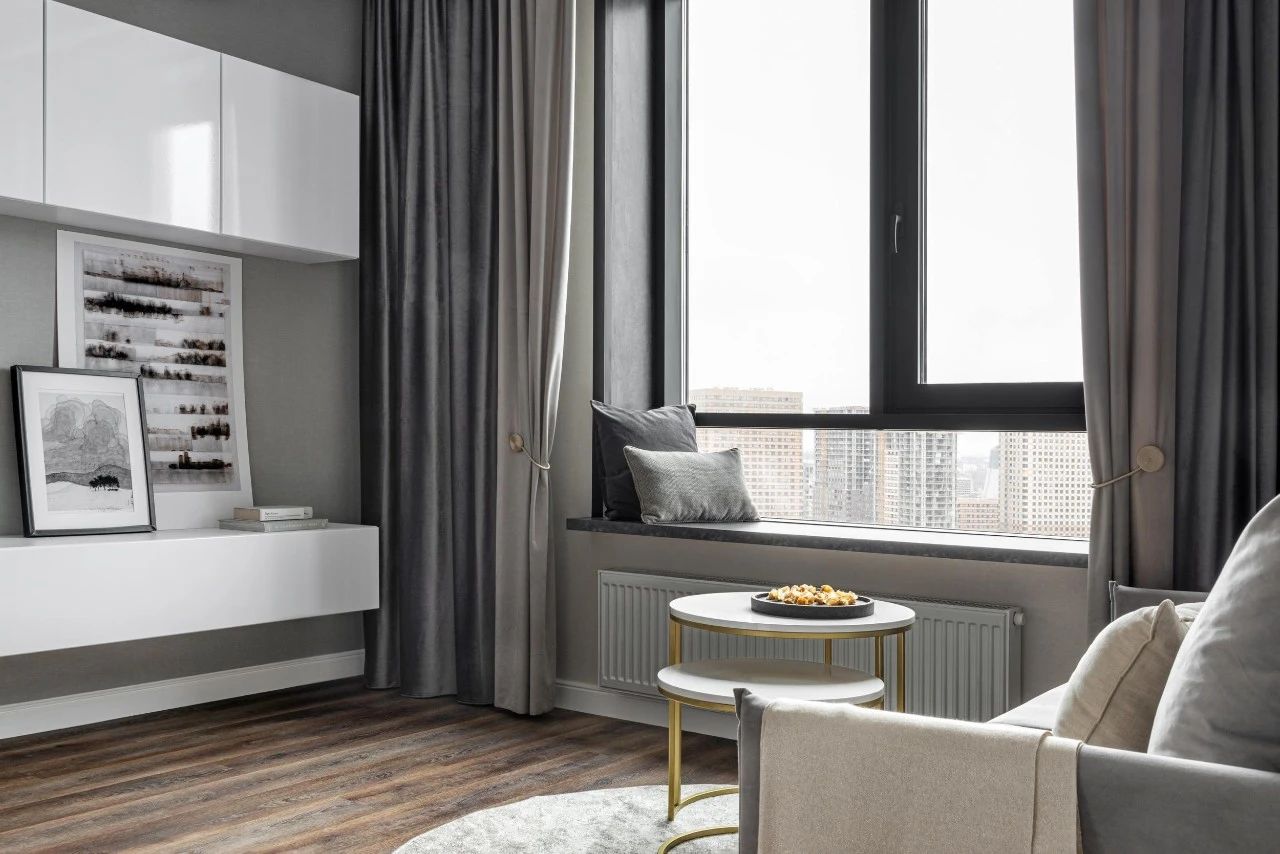 40㎡灰色小公寓室内设计丨Alana Kalabekova-2