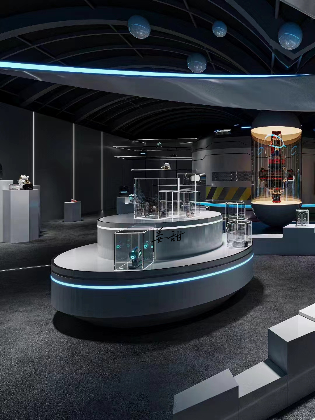 200㎡做了个酷炫的展厅｜科技感拉满-1