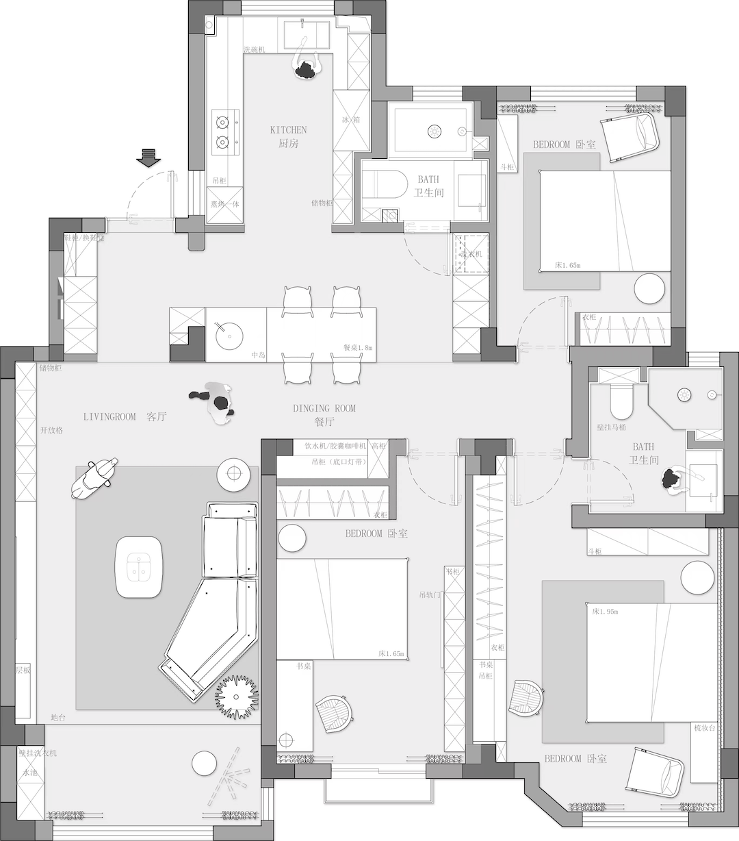 伊顿花园旧房改造丨晓安设计-4