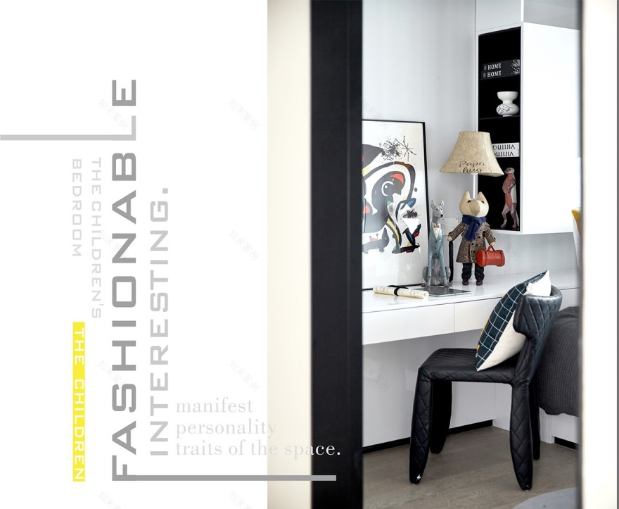 80㎡黑白设计样板间,简约即是美! 九度空间软装设计-34