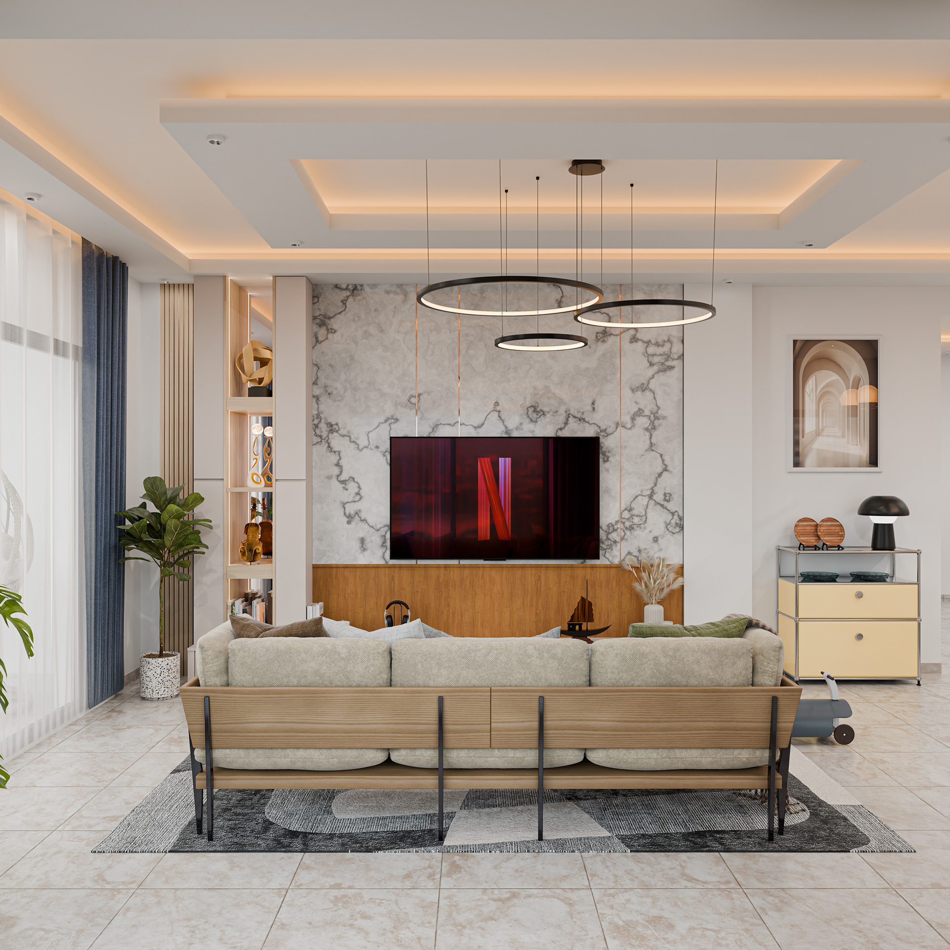 Rendu salon moderne-0