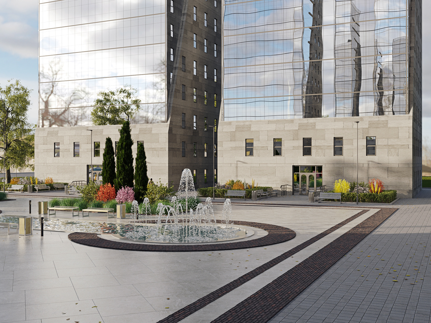 Administrative Buildings With Fountain-4