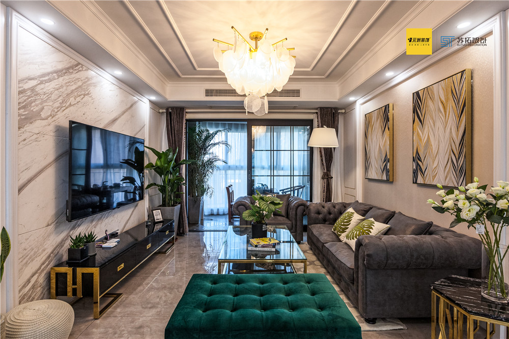 常州雅居乐星河湾135㎡现代轻奢住宅  常州元洲装饰 苏拓设计-4