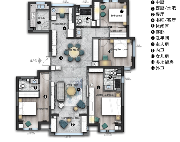 苏河鼎城 165㎡现代法式丨一道设计-11