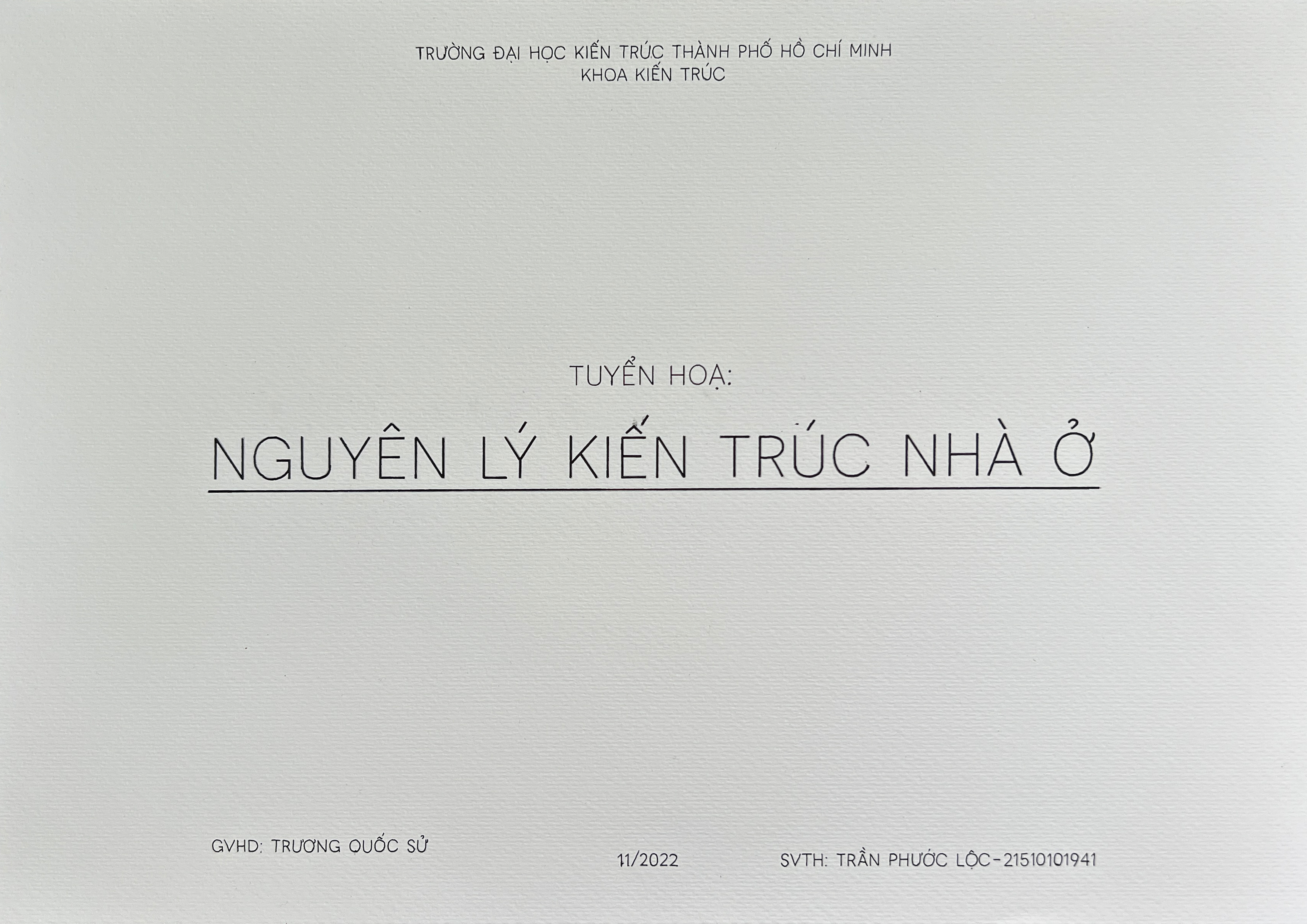 TUYỂN HOẠ - NGUYÊN LÝ THIẾT KẾ NHÀ Ở - NLTKNO-1