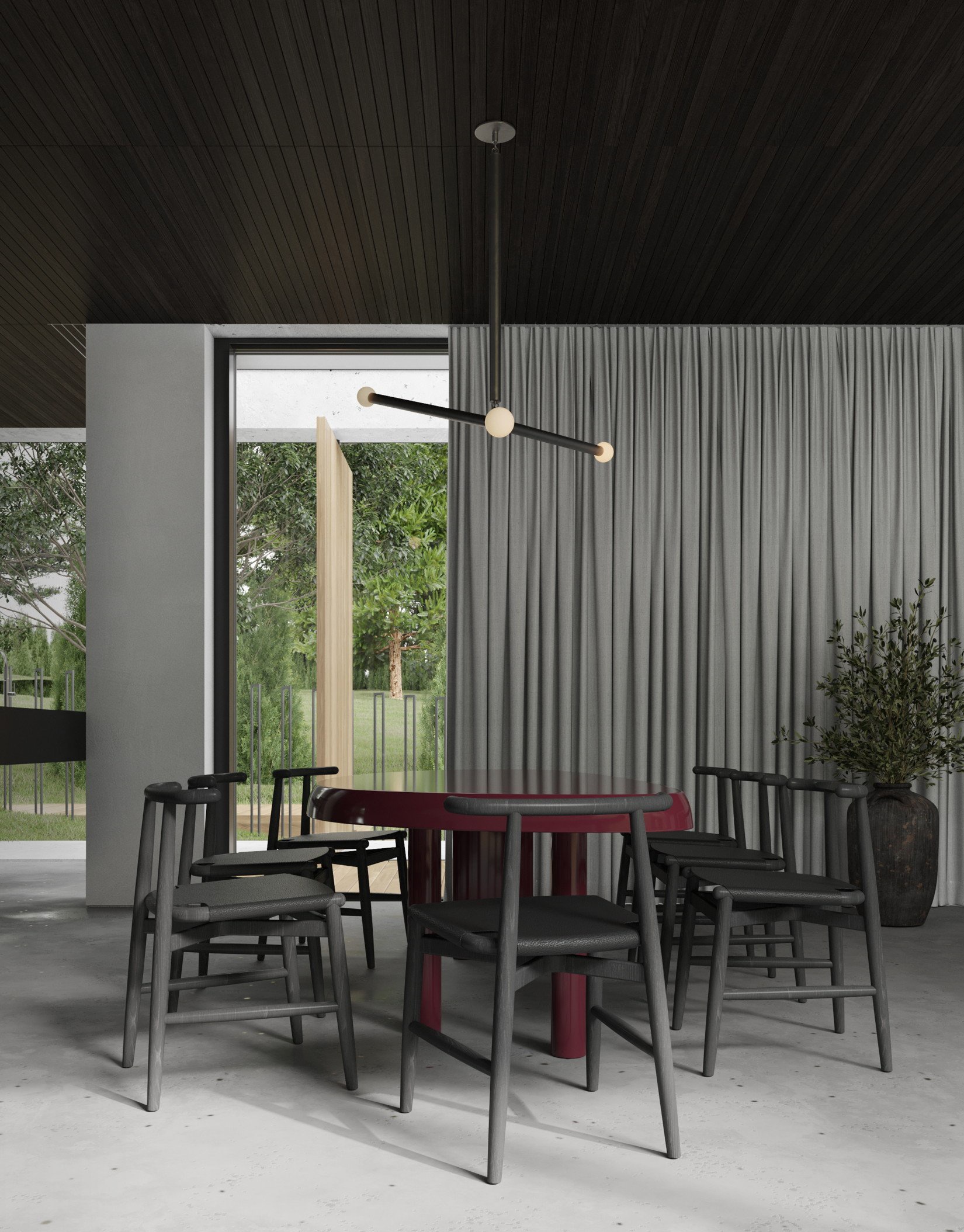 352㎡深色系住宅设计 超有品味的设计-10