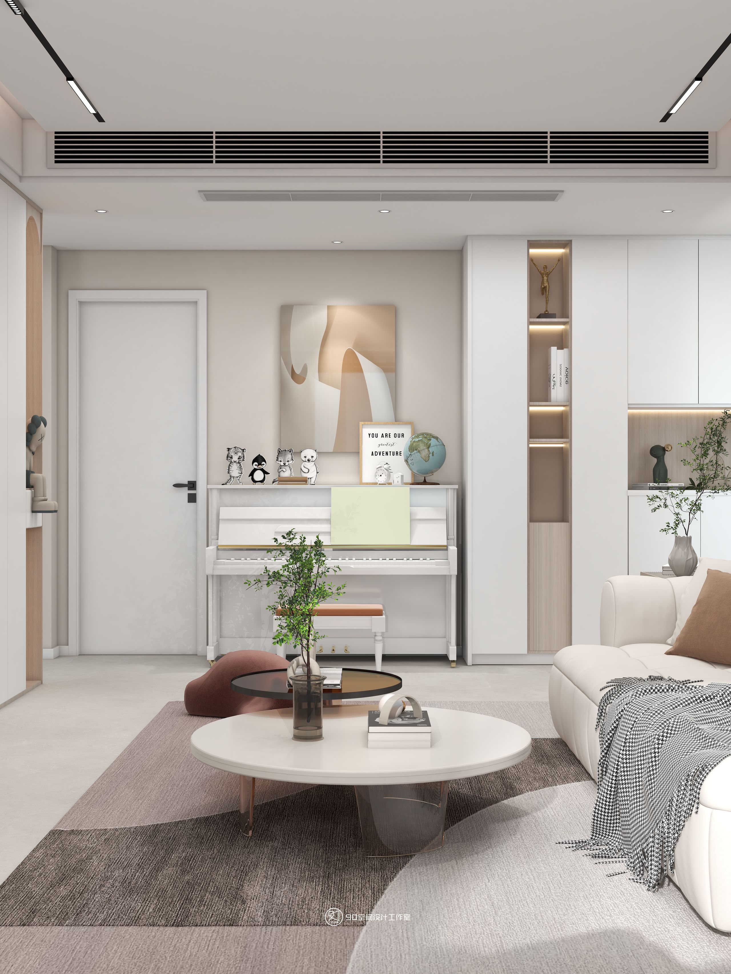 星月糖现代奶油风格丨90 空间设计-8