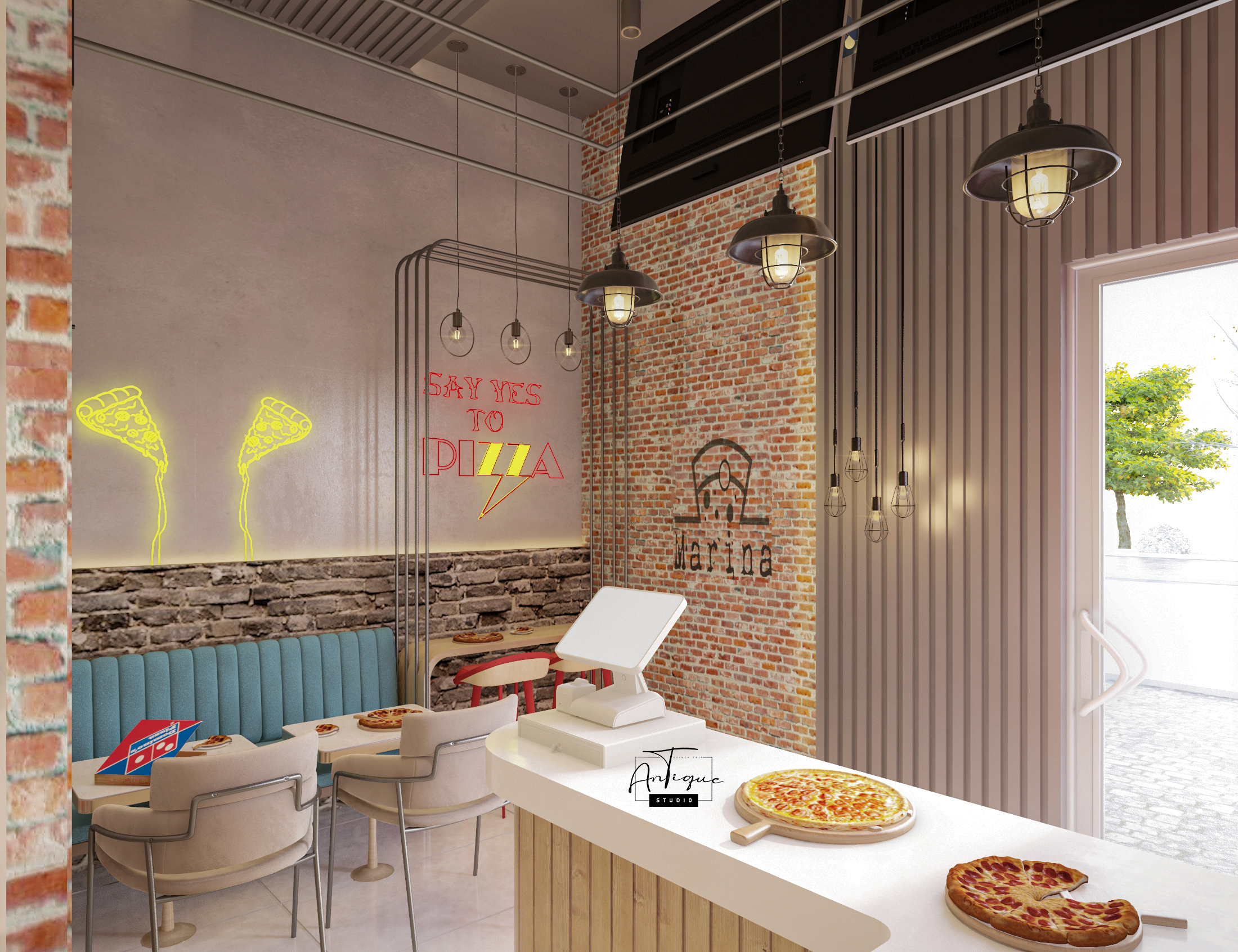 MARINA（披萨店）丨ANTIQUE Studios-8