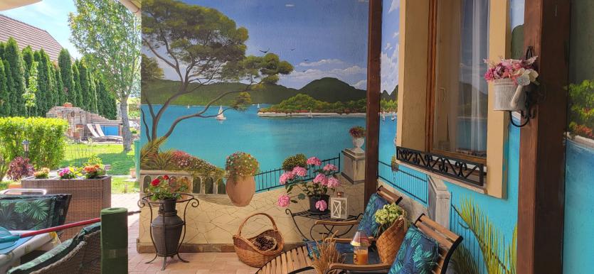 Balaton湖畔地中海风露台墙绘项目丨Szalay Benjámin-25