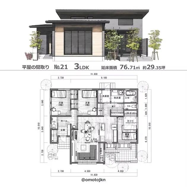 日式住宅附平面图案例-25