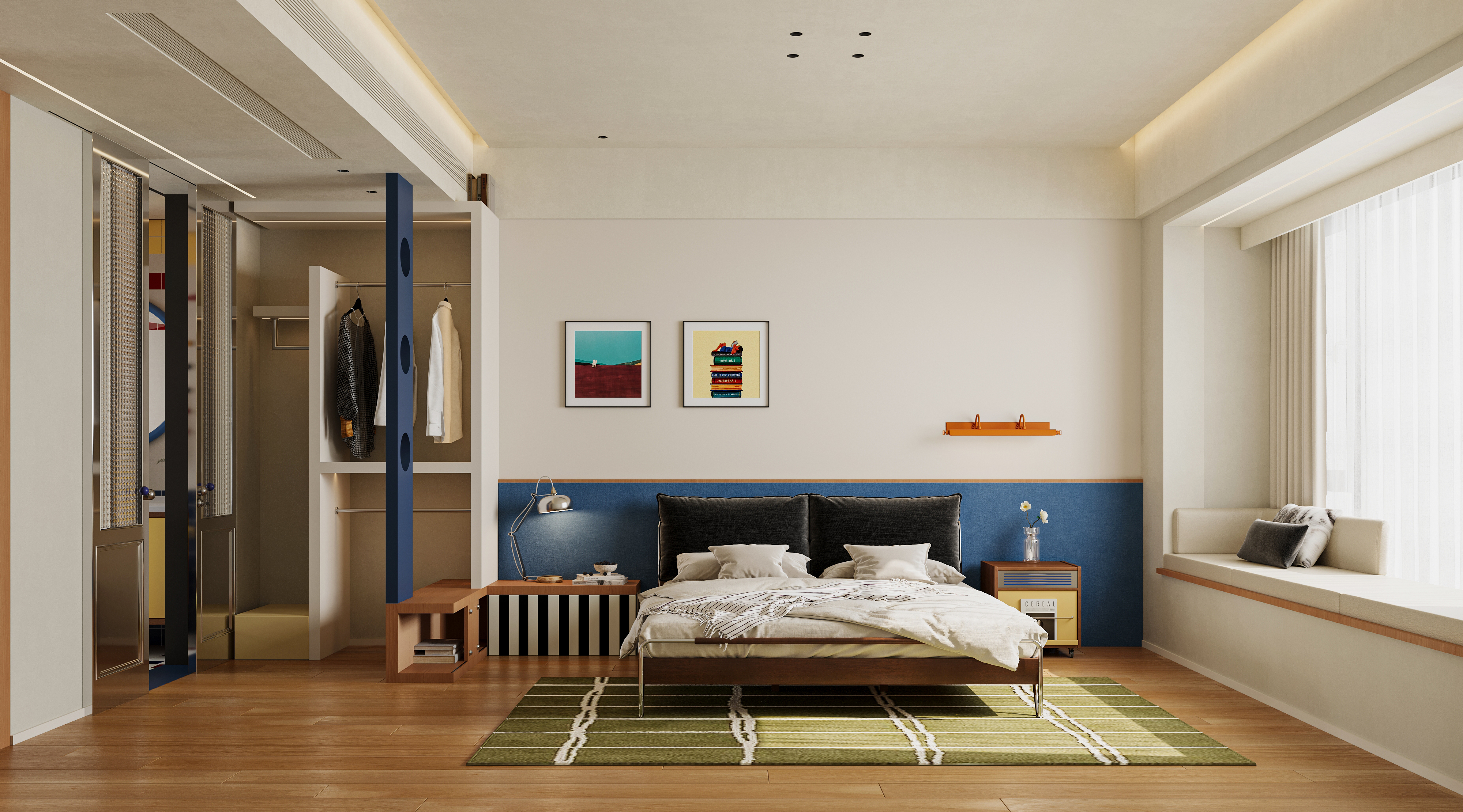 多巴胺色系客餐厅效果图表现-5