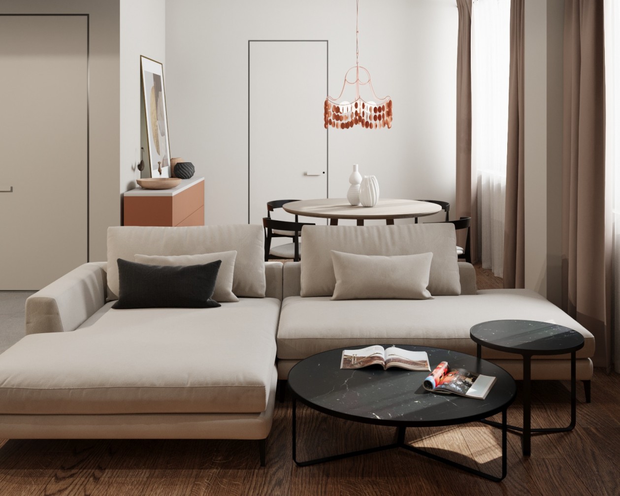 白色+橘色 打造绝美住宅空间-5