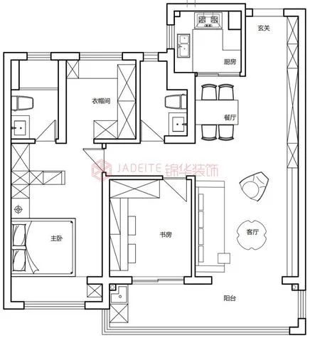 105㎡建发圆玺法式中古风精装房改造丨苏州锦华装饰-13