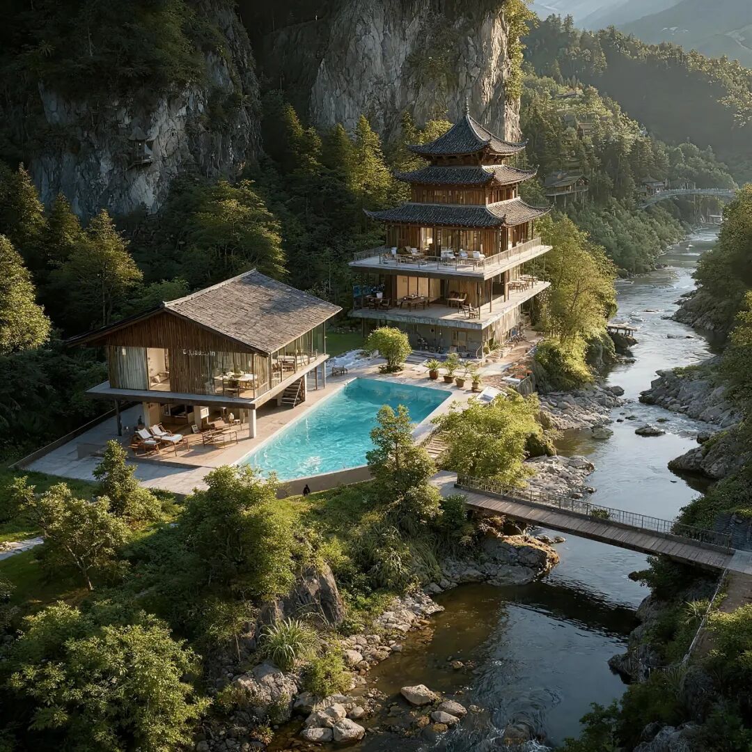 山间溪谷疗愈民宿：设计营造与运营的诗意篇章-1